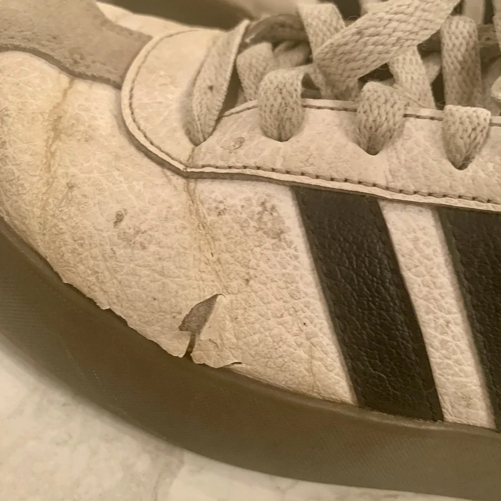 Adidas Sneakers Men's 10 Shoes White Blue Stripes - Picture 9 of 15